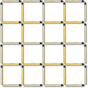 Matchstick Puzzles: 58. Reduce 5 Squares to 4